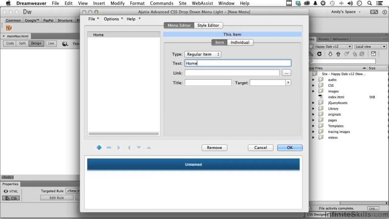 Adobe Dreamweaver CC Tutorial | Creating A Custom Drop Down Menu
