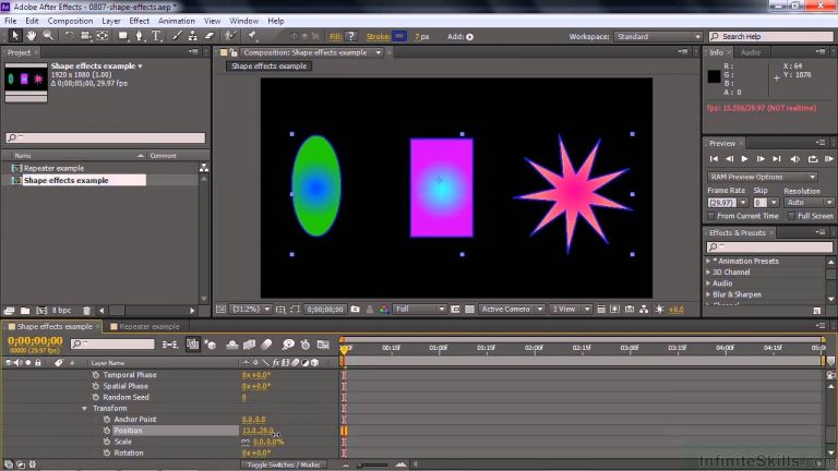 Adobe After Effects CC Tutorial | Applying And Animating Shape Effects