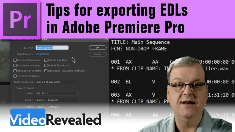 Exporting EDLs from Adobe Premiere Pro