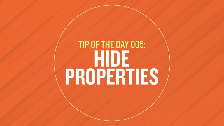 Tip 005 – Hide Properties in After Effects