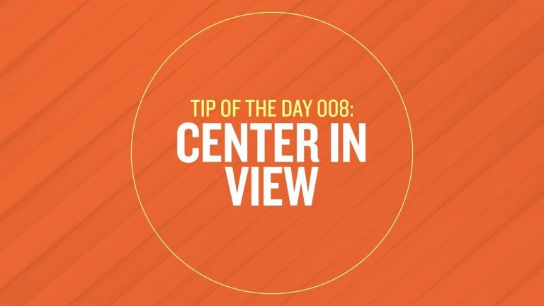 Tip 008 – Center in View in After Effects