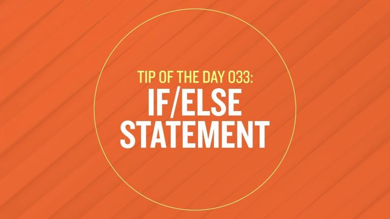 Tip 033 – If/Else Statement in After Effects