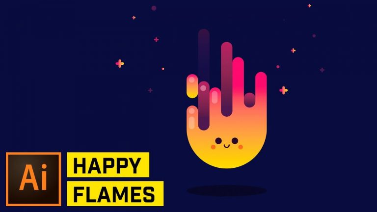 Happy Fire Artwork – Adobe Illustrator Tutorial
