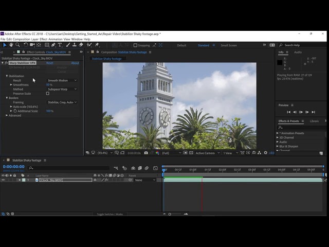 Stabilize shaky footage | Improve and enhance video quality | Adobe After Effects CC tutorials