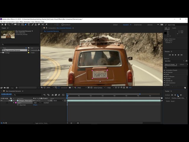 Add a blur over a specific area in the video footage