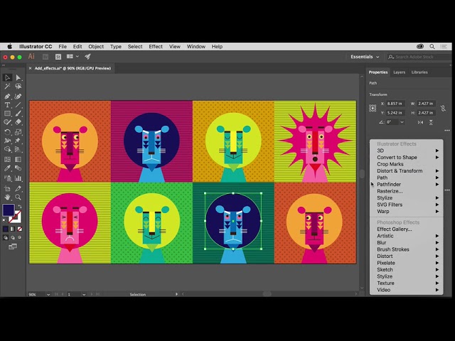 Illustrator Image Effects Basics | Adobe Illustrator CC tutorials | Add effects