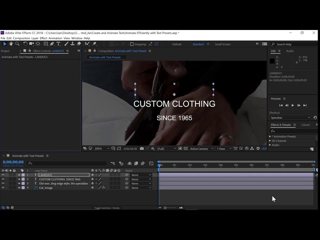 Animate efficiently with text presets | Create and animate text in After Effects